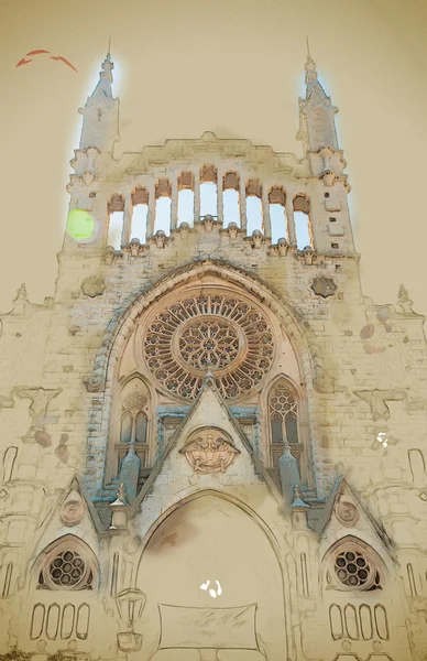 Церковь Святого Феодосия в Соллере — стоковое фото