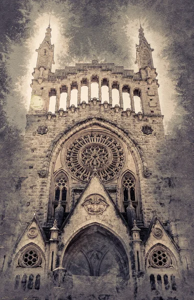 Церковь Святого Феодосия в Соллере — стоковое фото