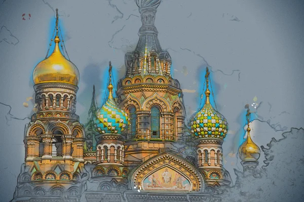 Kyrkan av Frälsaren på blod i Sankt Petersburg, Ryssland. — Stockfoto