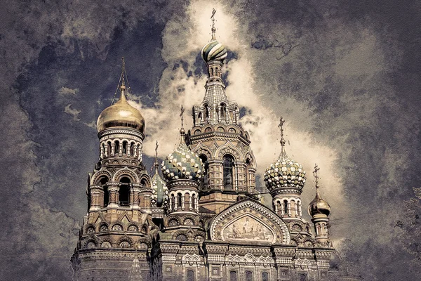Kyrkan av Frälsaren på blod i Sankt Petersburg, Ryssland. — Stockfoto