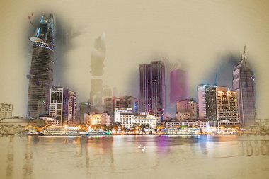 Cityscape ho chi minh geceleri
