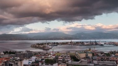 Sicilya'daki Messina bağlantı noktası Timelapse