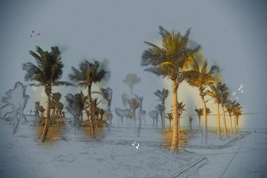 Avuçlar mavi gökyüzüne karşı