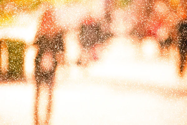 Kışın şehir commuters