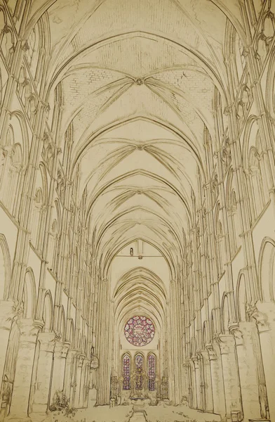 Nave of a Gothic Church — Stock Photo, Image
