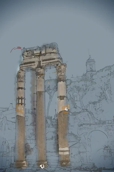 Τα ερείπια του Ρωμαϊκού Φόρουμ — Φωτογραφία Αρχείου
