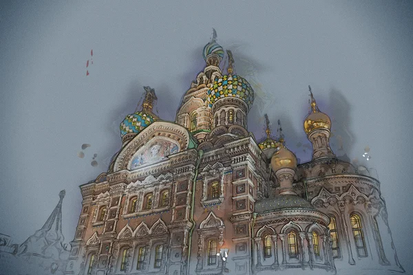 Kirche auf vergossenem Blut in Sankt Petersburg, Russland. — Stockfoto