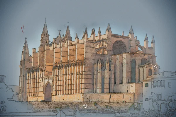 Catedral de Palma de Maiorca. — Fotografia de Stock