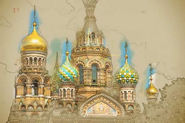 Kirche des Erlösers auf Blut in Saint-petersburg, Russland. — Stockfoto
