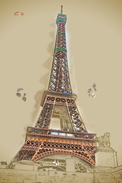 Torre Eiffel al anochecer — Foto de Stock