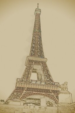 alacakaranlıkta Eyfel Kulesi