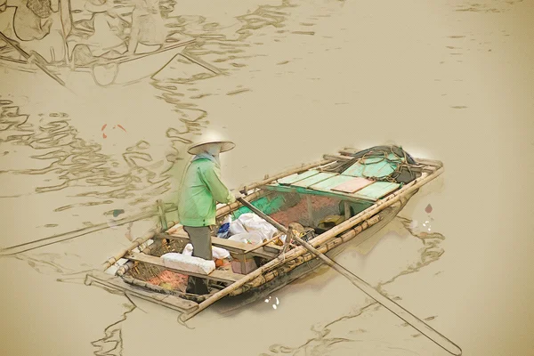 Csónakok ha long-öböl — Stock Fotó