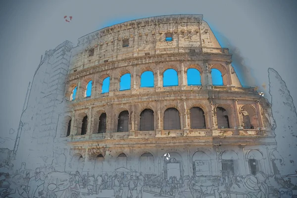 古罗马圆形竞技场，重要的纪念碑 — 图库照片