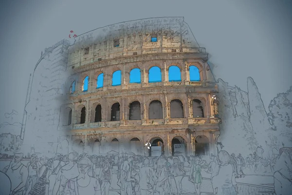 Colosseum, önemli bir anıt — Stok fotoğraf