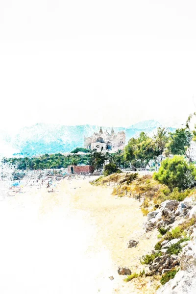 Vue sur la plage de Palma de Majorque — Photo