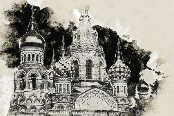 Kerk van de Verlosser op het bloed in Sint-Petersburg, Rusland. — Stockfoto