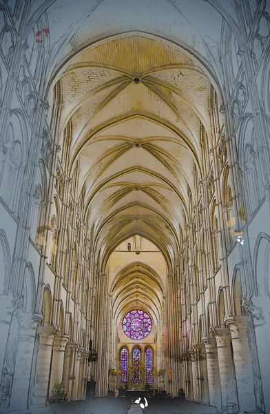 Nave of a Gothic Church — Stock Photo, Image