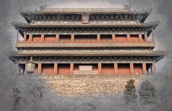 Peking, China am Zhengyangmen Torhaus auf dem Platz des Himmlischen Friedens — Stockfoto