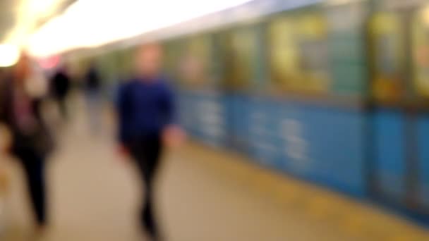 People on train station — Stock Video