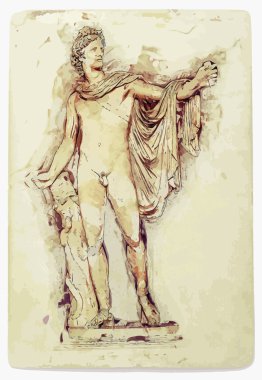 Apollo Belvedere statue clipart