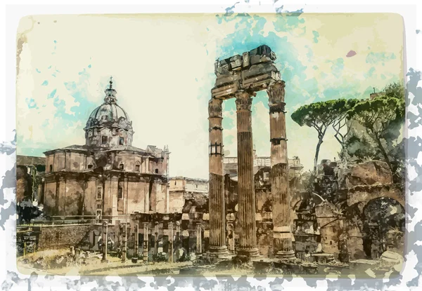 Древние руины Рима — стоковый вектор