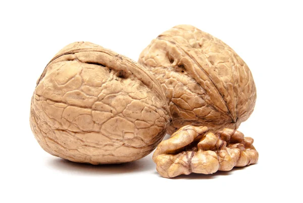 Nueces aisladas en blanco — Foto de Stock