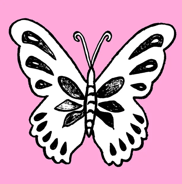Mariposa dibujada a mano — Vector de stock