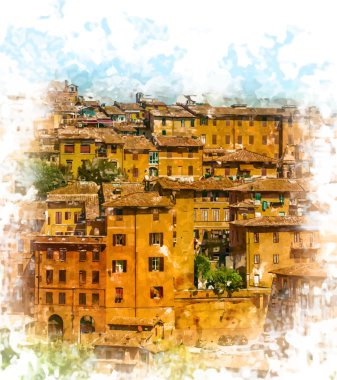 Panorama siena, Toskana, İtalya