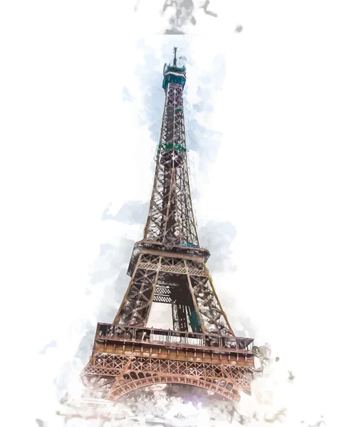 Alkonyatkor az Eiffel-torony — Stock Vector