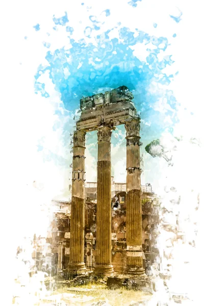 Ruïnes van het Forum Romanum — Stockvector