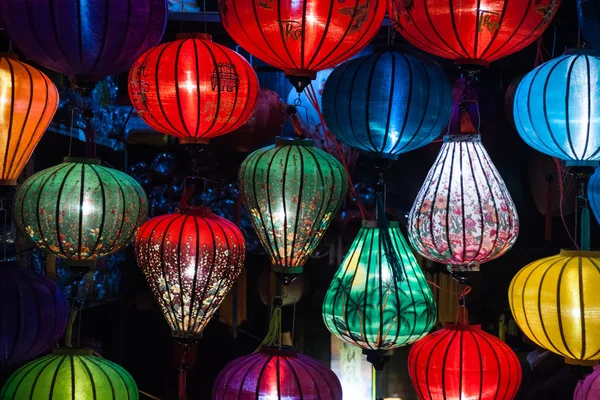 Night lanterns in old Hoi An town — Stock Photo, Image