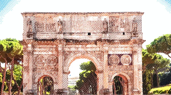Arco de Constantino, Roma — Vector de stock