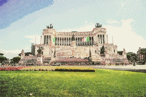 Memorial Vittoriano, Rome — Stock Illustration Memorial Vittoriano, Rome Stock Illustration