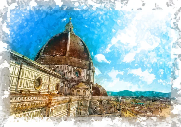 Basilique Santa Maria del Fiore, Florence, Italie — Image vectorielle