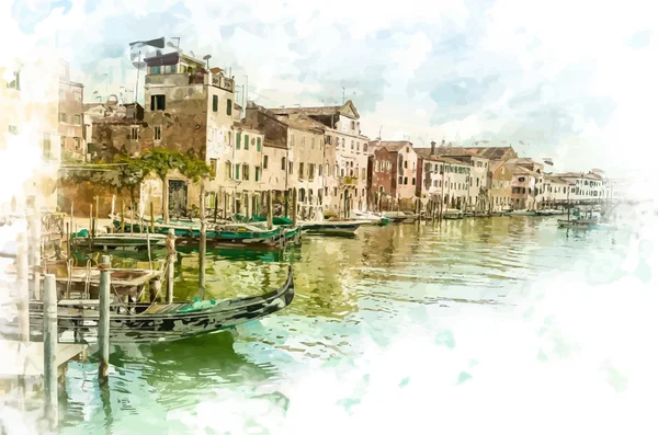 Vista en Venecia — Vector de stock