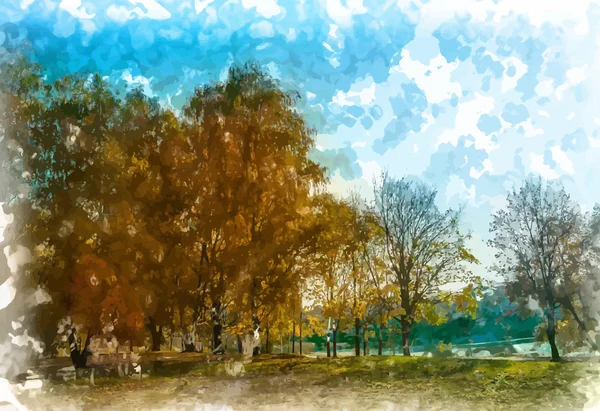 Осенний пейзаж — стоковый вектор