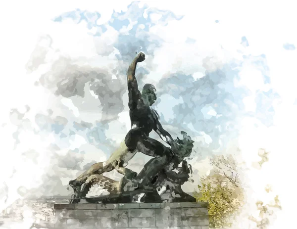 ブダペストの自由の彫像 — ストックベクタ