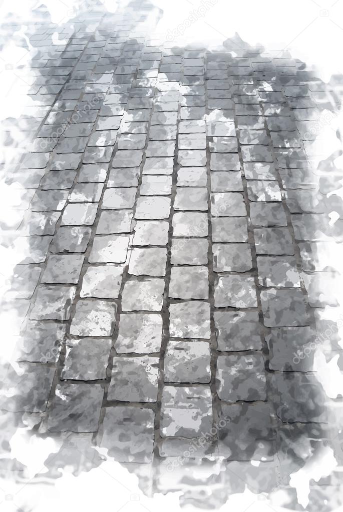 Old cobbled road