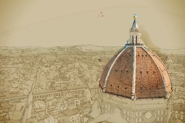 The Filica di Santa Maria del Fiore, Флоренция, Италия — стоковый вектор