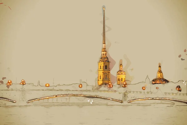 Петропавловская крепость — стоковый вектор