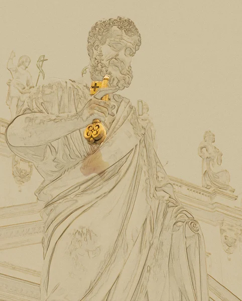 Standbeeld van Saint Peter in Vaticaanstad — Stockfoto