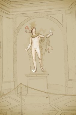 Vatican Museums Apollo Belvedere turistler hayran