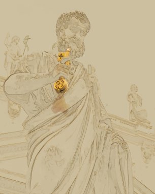 Vatikan Şehri Saint Peter heykeli