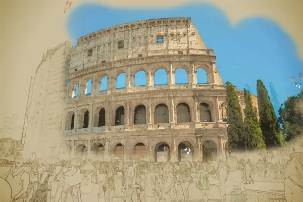 Coliseo, Roma — Vector de stock