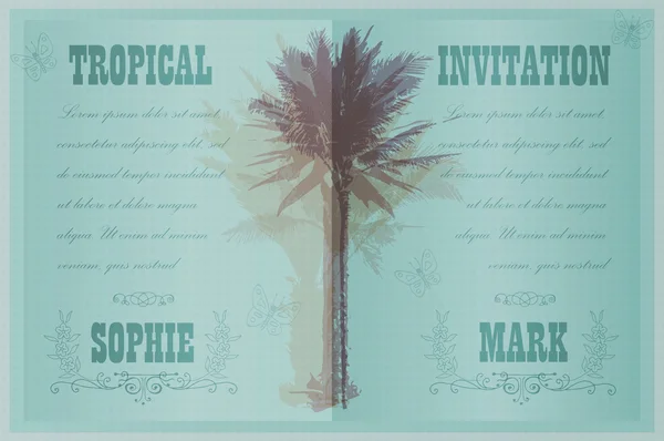 Template with palm trees — Stock Vector