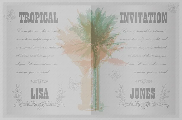 Template con palme — Vettoriale Stock