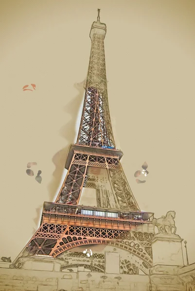 Torre Eiffel al anochecer — Foto de Stock