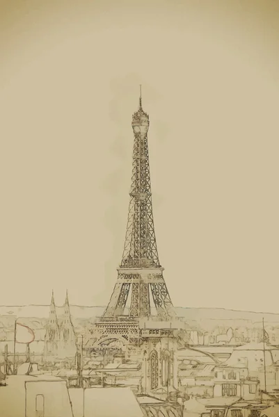 Torre Eiffel — Vector de stock