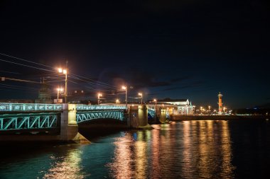Saint-Petersburg, Rusya'nın güzel gece görünümü