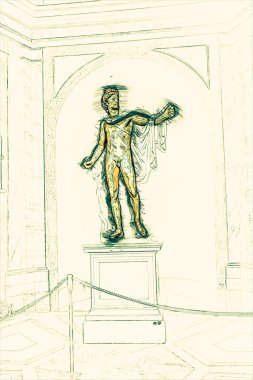 Vatican Museums Apollo Belvedere turistler hayran